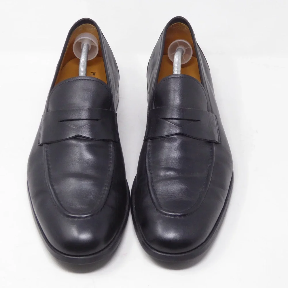 Magnanni Flex Mens Magico Penny Loafers Dress Shoes Black Leather Size 13